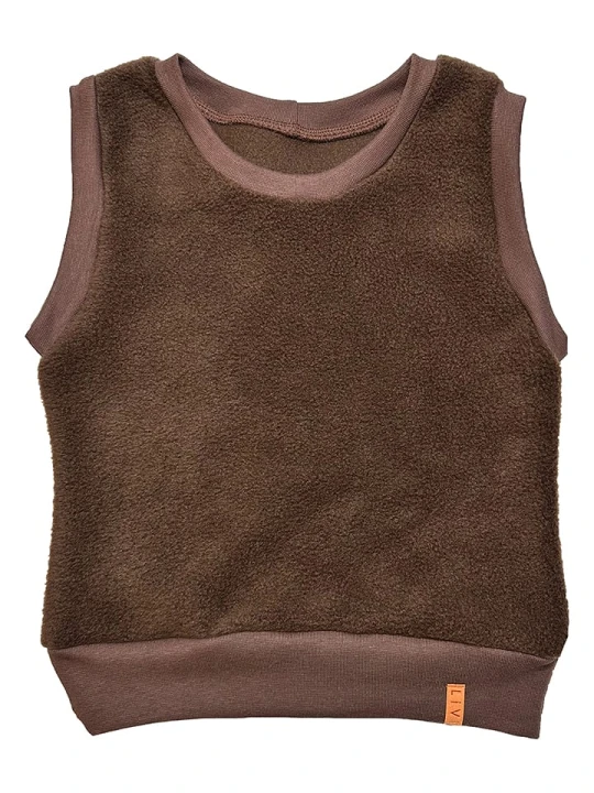 Zdjęcie produktu LiVi Polarowy bezrękawnik "Fleece Brown" w kolorze brązowym rozmiar: 80/86