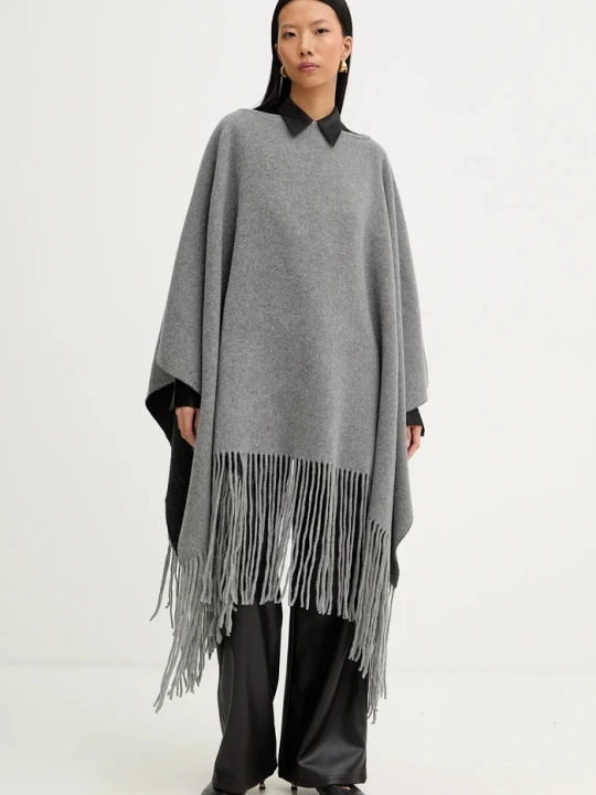 Zdjęcie produktu Liviana Conti poncho wełniane szary