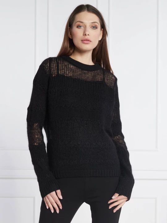 Zdjęcie produktu Liviana Conti Wełniany sweter | Regular Fit czarny