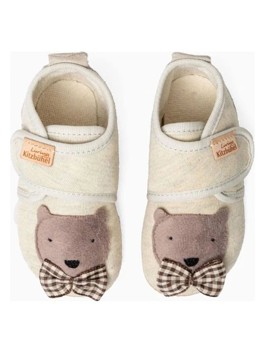 Zdjęcie produktu Living Kitzbühel Kapcie "Benni Bear" w kolorze beżowym rozmiar: 25
