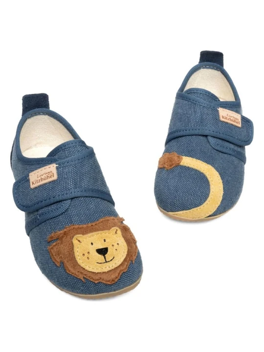 Zdjęcie produktu Living Kitzbühel Kapcie "Lutz Lion" w kolorze niebieskim rozmiar: 34