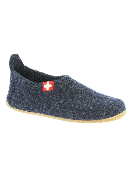 Zdjęcie produktu Living Kitzbühel Wełniane kapcie "Gipfelkreuz" w kolorze granatowym rozmiar: 27