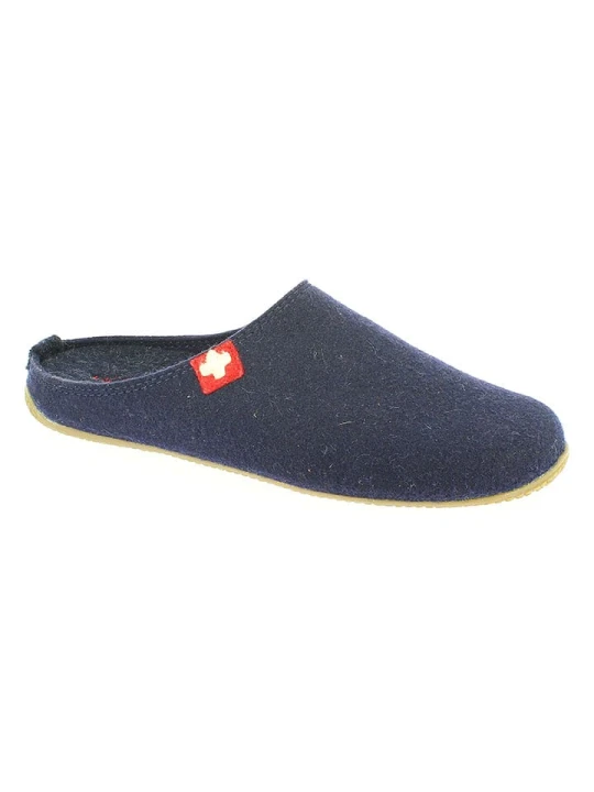 Zdjęcie produktu Living Kitzbühel Wełniane kapcie "Gipfelkreuz" w kolorze granatowym rozmiar: 34