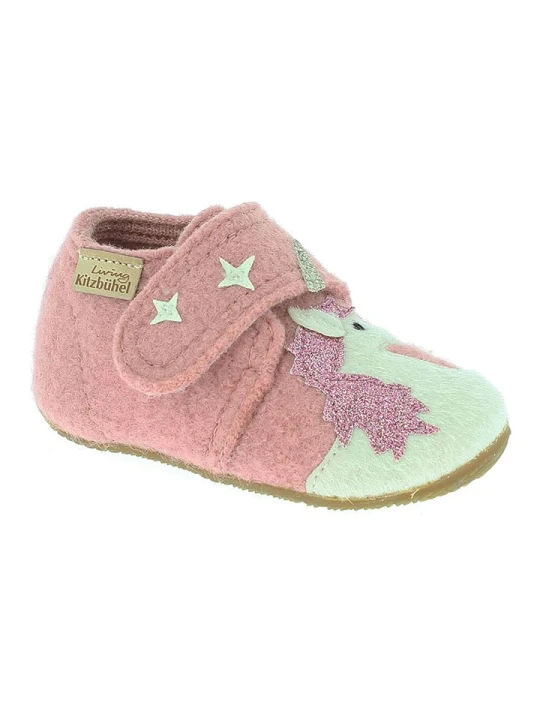 Zdjęcie produktu Living Kitzbühel Wełniane kapcie "Unicorn" w kolorze jasnoróżowym rozmiar: 21