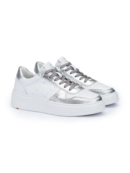Zdjęcie produktu LLOYD Skórzane sneakersy w kolorze srebrno-białym rozmiar: 41