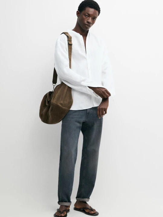 Zdjęcie produktu Lniana Koszula Regular Fit - Biały - Massimo Dutti - Male