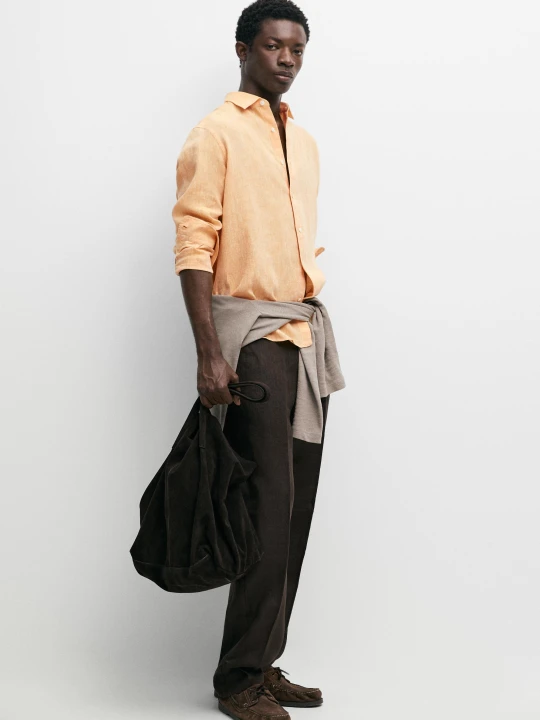 Zdjęcie produktu Lniana Koszula Regular Fit - Czerwony - Massimo Dutti - Male