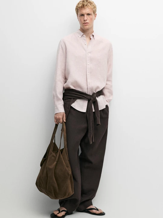 Zdjęcie produktu Lniana Koszula Regular Fit - Malwa - Massimo Dutti - Male