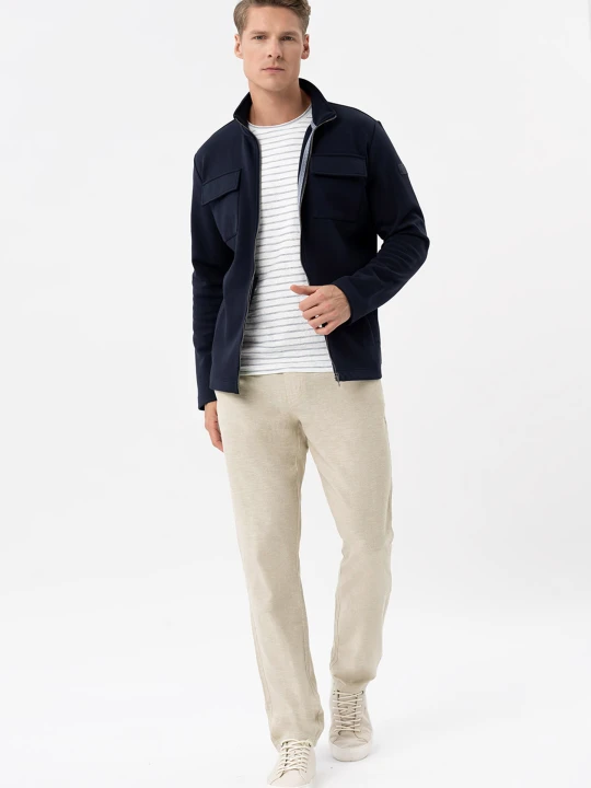 Zdjęcie produktu Spodnie chino z lnu, Comfort Fit, R-LINN Volcano