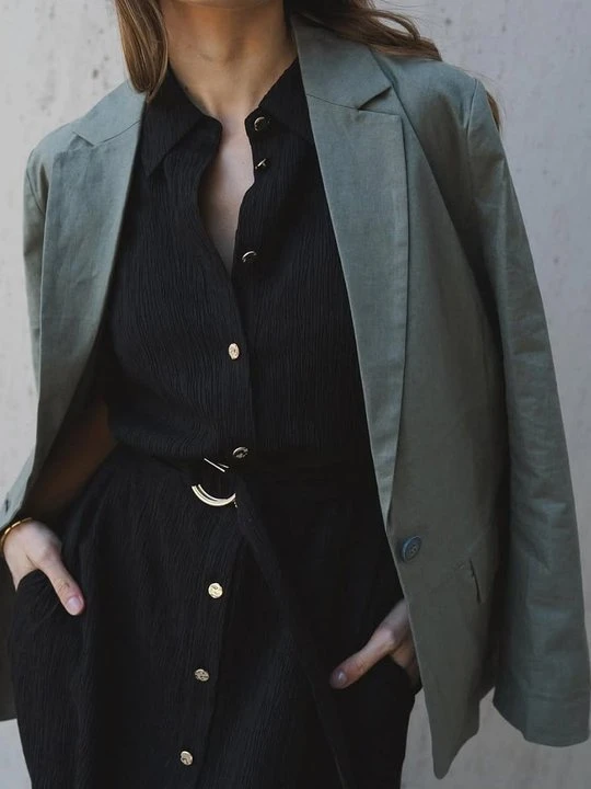 Zdjęcie produktu Lniano-wiskozowa marynarka oversize khaki – Urban Jungle Olsen