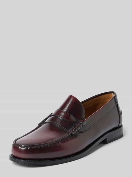 Zdjęcie produktu Loafers ze skóry model 'Hunter' Henry Stevens Bordowy