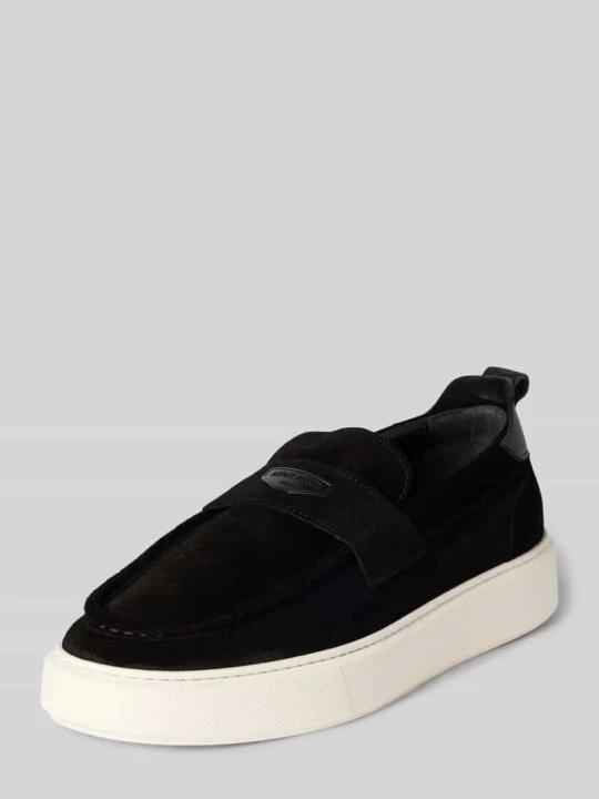 Zdjęcie produktu Loafers ze skóry z detal z logo Antony Morato Czarny