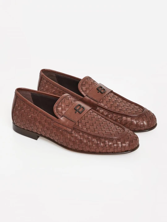 Zdjęcie produktu Loafersy męskie plecione skórzane BALDININI