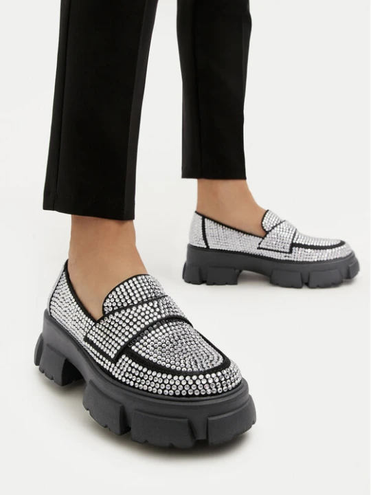 Zdjęcie produktu Loafersy Steve Madden Trifecta_R SM11003506 Srebrny
