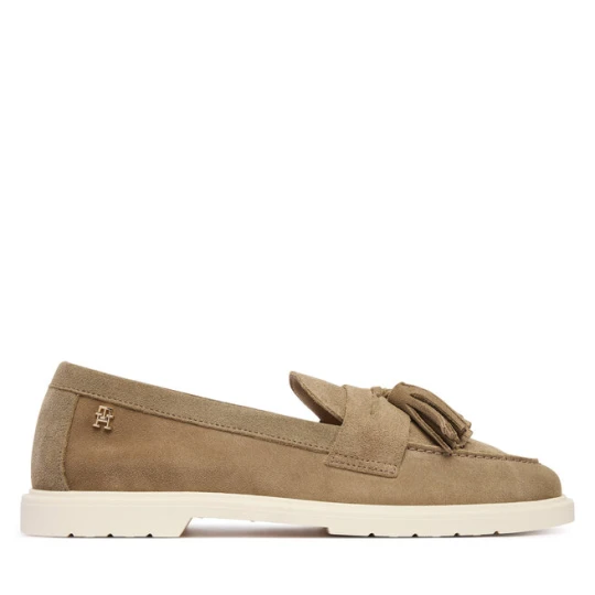 Zdjęcie produktu Loafersy Tommy Hilfiger Light Suede Tassel Loafer FW0FW09285 Brązowy