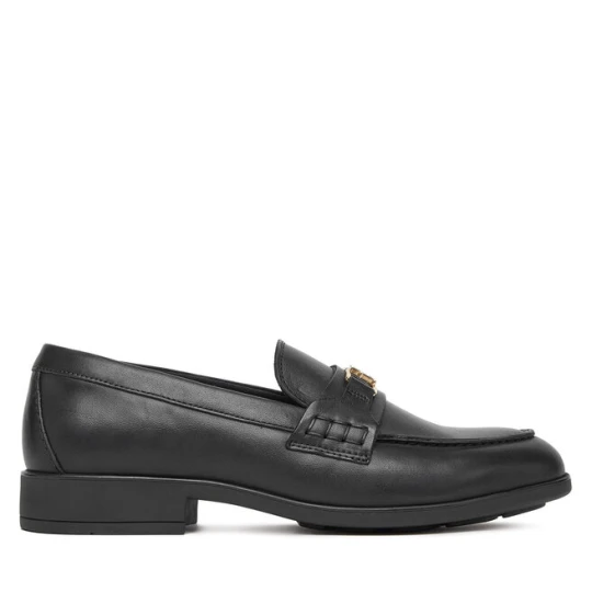 Zdjęcie produktu Loafersy Tommy Hilfiger Th Logo Leather Loafer FW0FW08705 Czarny