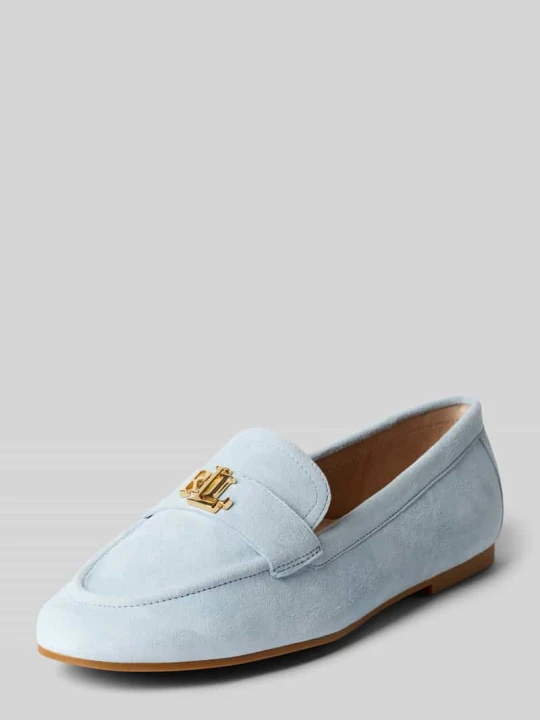 Zdjęcie produktu Loafersy z naturalnej skóry bydlęcej Lauren Ralph Lauren Jasnoniebieski