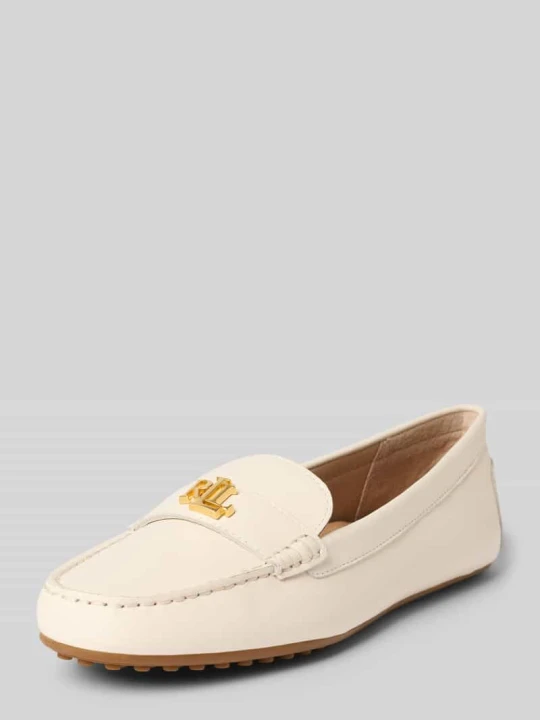 Zdjęcie produktu Loafersy z naturalnej skóry bydlęcej model 'BARNSBURY' Lauren Ralph Lauren Złamany biały