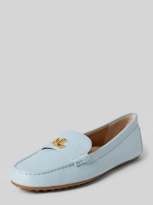 Zdjęcie produktu Loafersy z naturalnej skóry bydlęcej model 'BARNSBURY' Lauren Ralph Lauren Jasnoniebieski