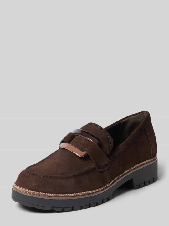 Zdjęcie produktu Loafersy z naturalnej skóry Tamaris Ciemnobrązowy
