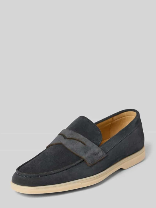 Zdjęcie produktu Loafersy z naturalnej skóry w imitacji zamszu Carl Gross Granatowy