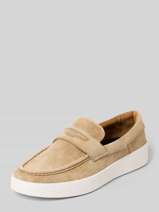 Zdjęcie produktu Loafersy z naturalnej skóry welurowej model 'LYDE_MOCC_SD' Hugo Beżowy