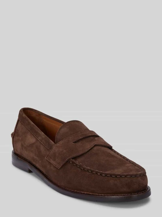 Zdjęcie produktu Loafersy z naturalnej skóry welurowej Polo Ralph Lauren Ciemnobrązowy