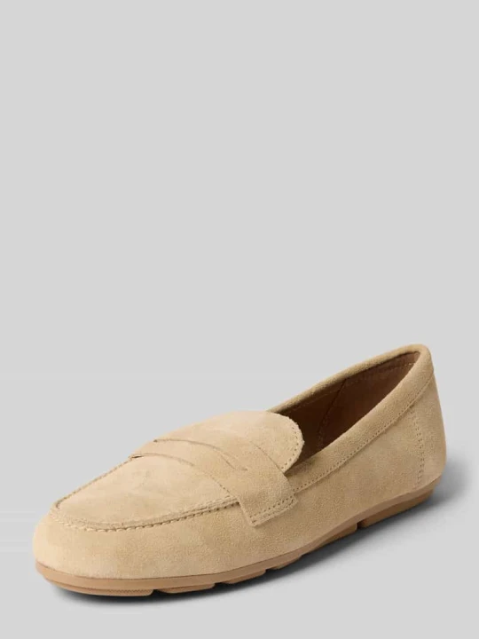 Zdjęcie produktu Loafersy z naturalnej skóry welurowej Tamaris Beżowy