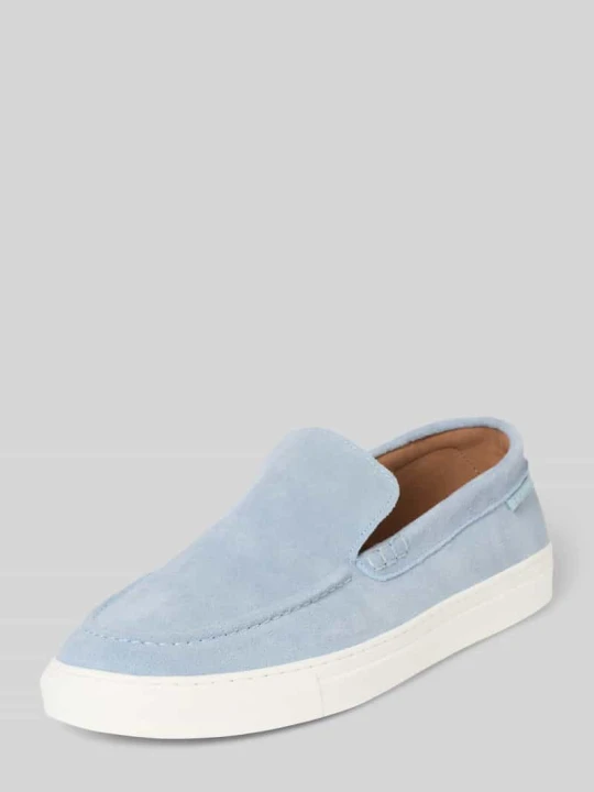 Zdjęcie produktu Loafersy z naturalnej skóry z detalem z logo PS Poelman Jasnoniebieski