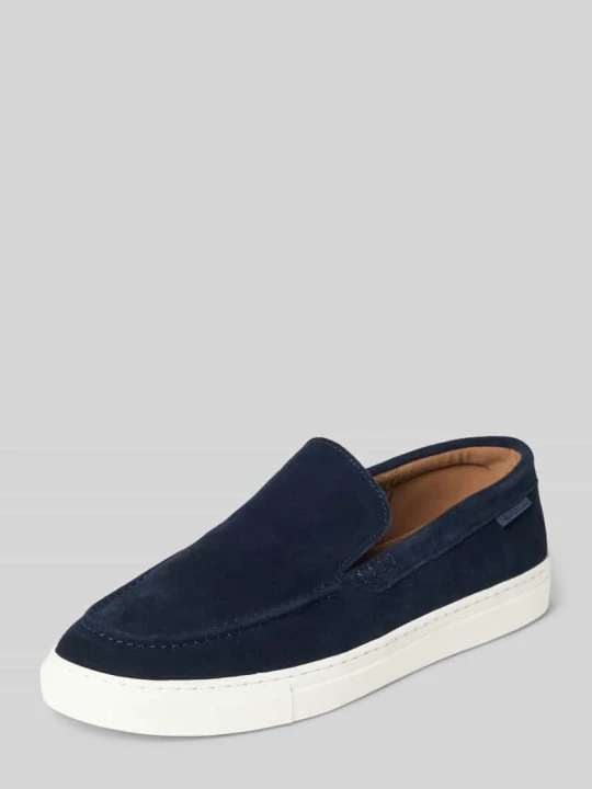 Zdjęcie produktu Loafersy z naturalnej skóry z detalem z logo PS Poelman Granatowy