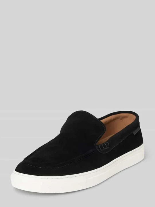 Zdjęcie produktu Loafersy z naturalnej skóry z detalem z logo PS Poelman Czarny