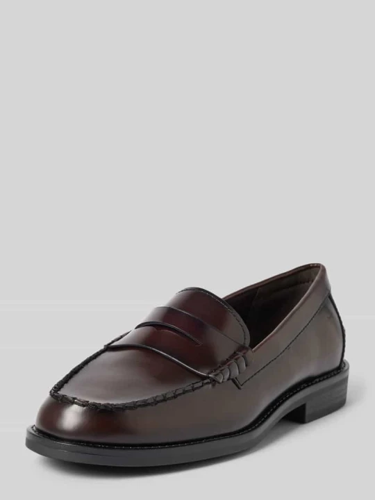 Zdjęcie produktu Loafersy z naturalnej skóry z skóry bydlęcej Tamaris Ciemnobrązowy