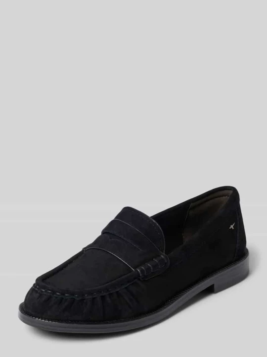 Zdjęcie produktu Loafersy z naturalnej skóry z skóry bydlęcej Tamaris Czarny