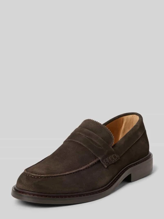 Zdjęcie produktu Loafersy z Welurowa skóra bydlęca Model 'CARTER SUEDE' Selected Średniobrązowy