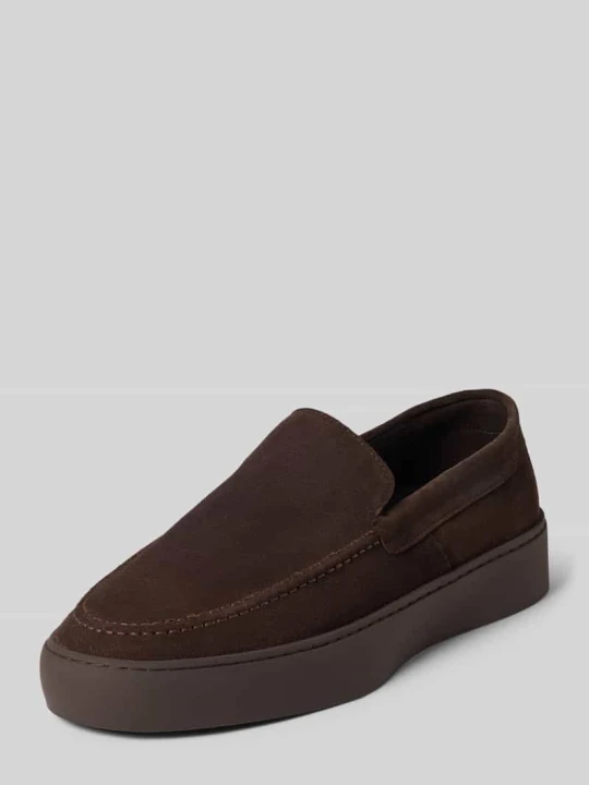 Zdjęcie produktu Loafersy z welurowej skóra bydlęca z gumowa podeszwa model 'Leyton' Steve Madden Ciemnobrązowy
