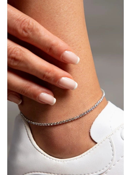 Zdjęcie produktu Lodie Silver Bransoletka z cyrkoniami na kostkę rozmiar: onesize
