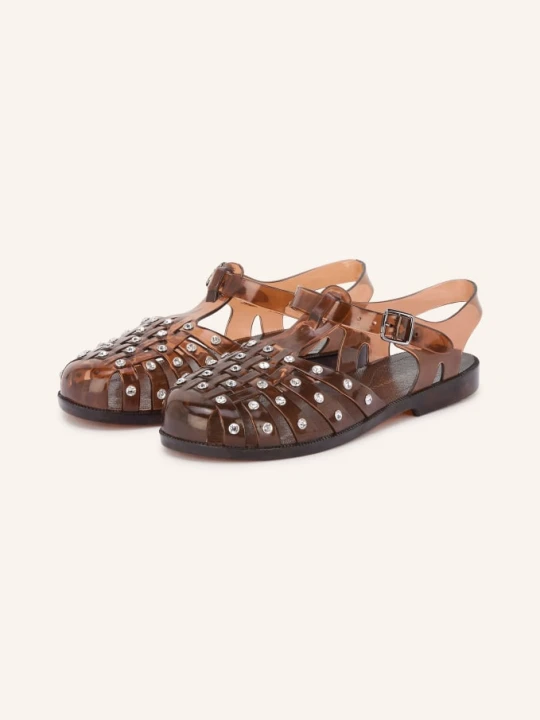 Zdjęcie produktu Loeffler Randall Sandały Rhys Z Kamieniami Ozdobnymi braun