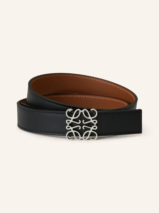 Zdjęcie produktu Loewe Pasek Skórzany Anagram schwarz brązowy