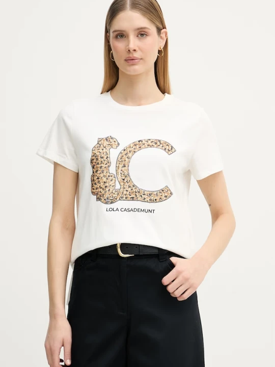 Zdjęcie produktu Lola Casademunt T-shirt basic damski bawełniany biały