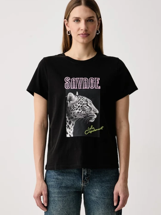 Zdjęcie produktu Lola Casademunt T-shirt damski bawełniany czarny