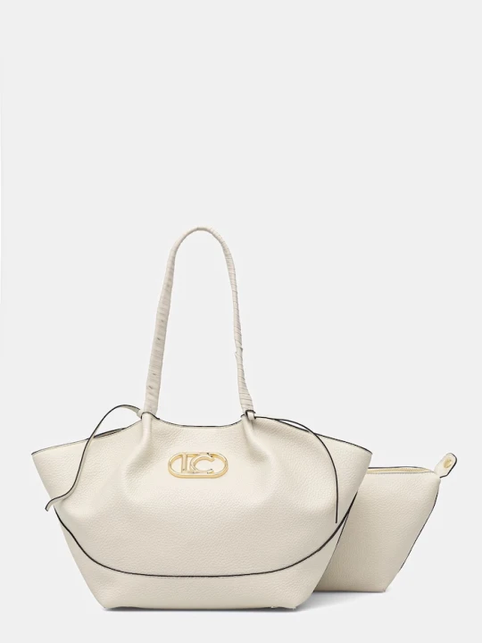 Zdjęcie produktu Lola Casademunt torebka shopper damska z imitacji skóry beżowy
