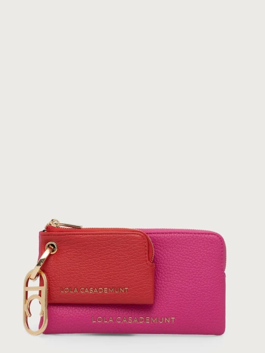 Zdjęcie produktu Lola Casademunt zestaw portfel i etui na karty damski z imitacji skóry różowy