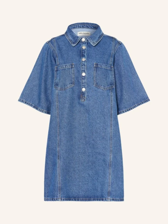 Zdjęcie produktu Lollys Laundry Sukienka Jeansowa Molall Z Rękawami 3 / 4 blau NIEBIESKI