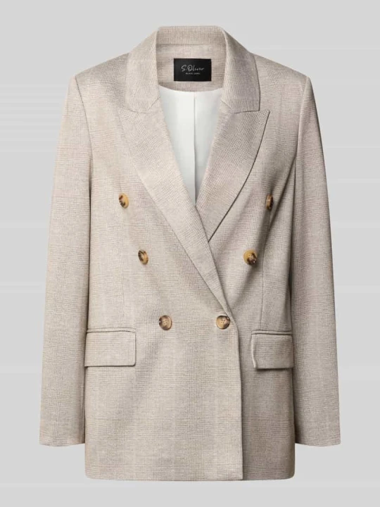 Zdjęcie produktu Longblazer o kroju regular fit z dwurzędową listwą guzikową s.Oliver Jasnoszary