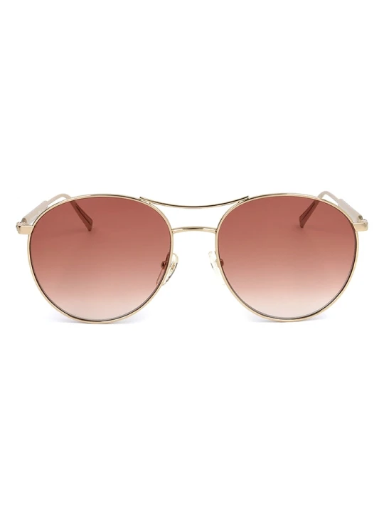 Zdjęcie produktu Longchamp Damskie okulary przeciwsłoneczne w kolorze złoto-jasnobrązowym rozmiar: 56