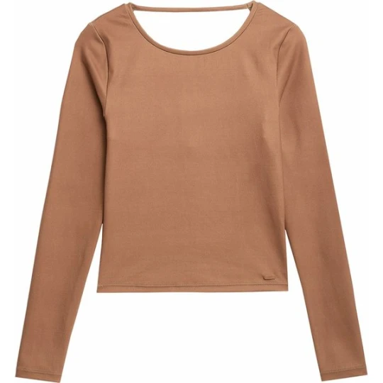 Zdjęcie produktu Longsleeve damski 4FAW23TLONF166 4F Brązowy
