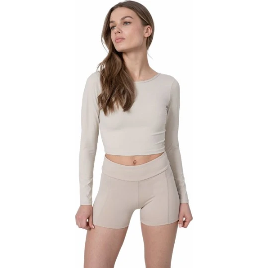Zdjęcie produktu Longsleeve damski H4Z22 TSDL019 4F Beżowy