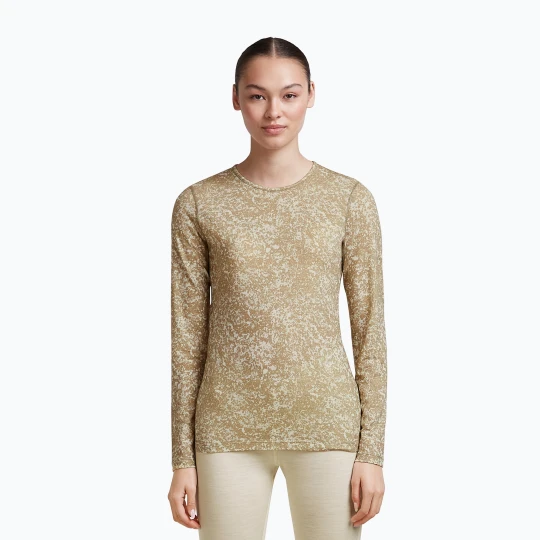 Zdjęcie produktu Longsleeve damski icebreaker Merino 200 Oasis Crewe Moss Bloom cumin / undyed / aop Beżowy