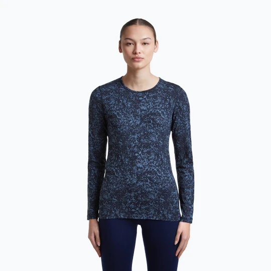 Zdjęcie produktu Longsleeve damski icebreaker Merino 200 Oasis Crewe Moss Bloom navy / dawn / aop Granatowy