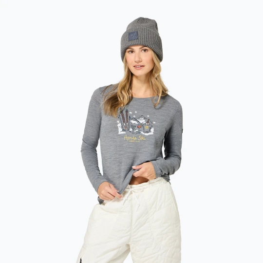 Zdjęcie produktu Longsleeve damski super.natural Apres Ski cashmere grey melange / various